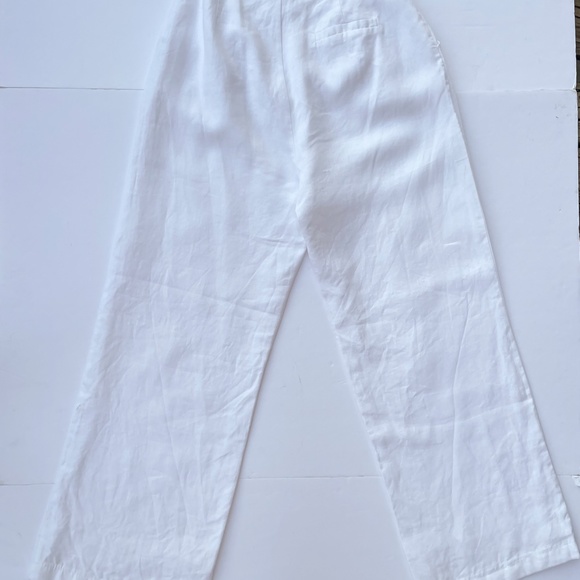 DISSH WHITE WIDE-LEG TROUSERS LINEN PANTS AU 6 / US 2 24 - Picture 7 of 11